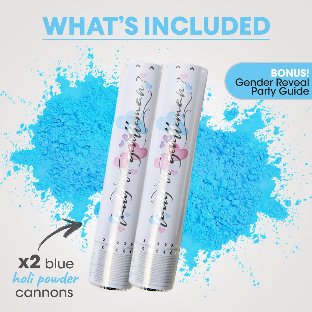 RISEMART (2 pièces Bleu) Canon à fumigene Gender Reveal - Bleu RISEMART (2 pièces Bleu) Canon à fumigene Gender Reveal - Bleu
